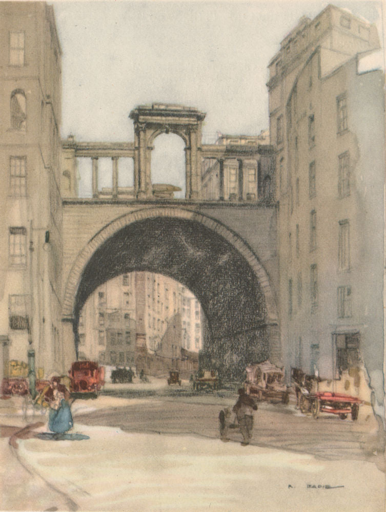 EDINBURGH. The Low Calton and the Regent Bridge. Scotland. By Robert Eadie 1952